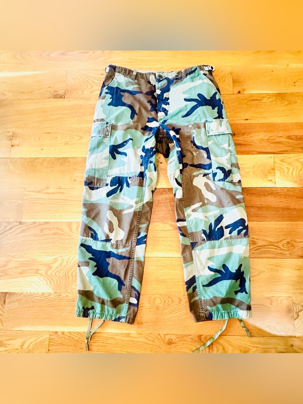 VTG Y2K US Army Woodland BDU Camouflage Cargo Pants M Streetware